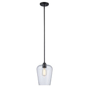 Kieran 1-Light 8" Mini Pendant in Black