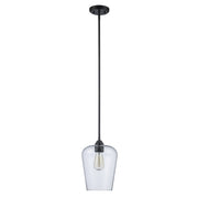 Kieran 1-Light 8" Mini Pendant in Black