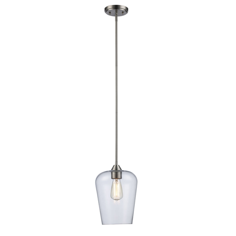 Kieran 1-Light 8" Mini Pendant in Brushed Nickel