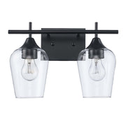 Kieran 2-Light 13.75" Vanity Light in Black