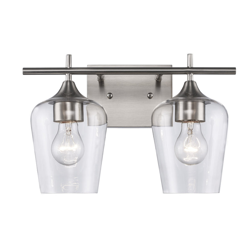 Kieran 2-Light 13.75" Vanity Light in Brushed Nickel