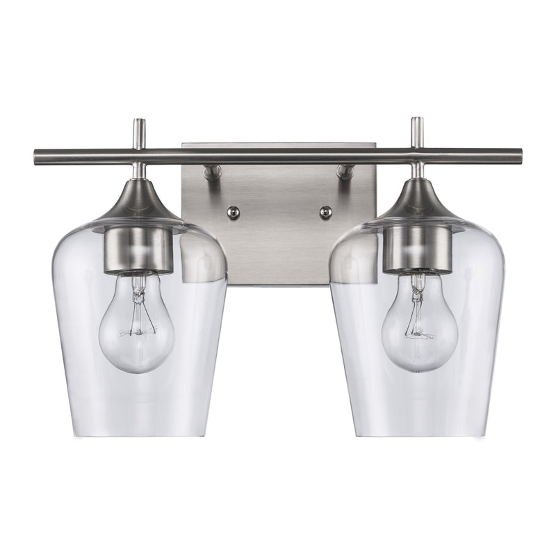 Kieran 2-Light 13.75" Vanity Light in Brushed Nickel