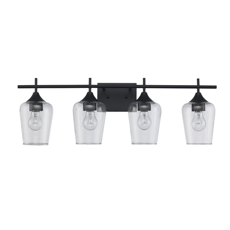 Kieran 4-Light 28.75" Vanity Light in Black