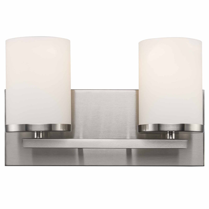 Nico 2-Light 13" Vanity Light in Brushed Nickel