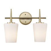 ClassicHorizon 2-Light 15.4" Vanity Light in Antique Gold