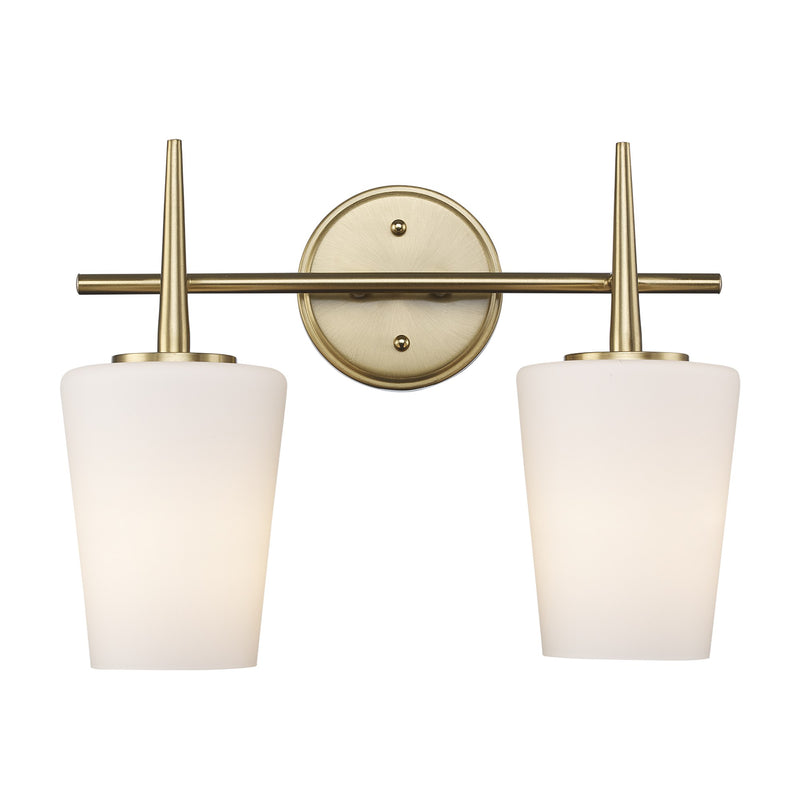 ClassicHorizon 2-Light 15.4" Vanity Light in Antique Gold