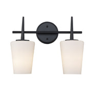 ClassicHorizon 2-Light 15.4" Vanity Light in Black
