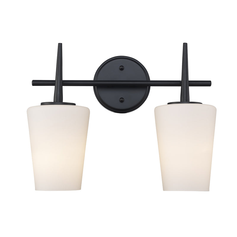 ClassicHorizon 2-Light 15.4" Vanity Light in Black