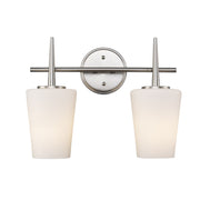 ClassicHorizon 2-Light 15.4" Vanity Light in Brushed Nickel