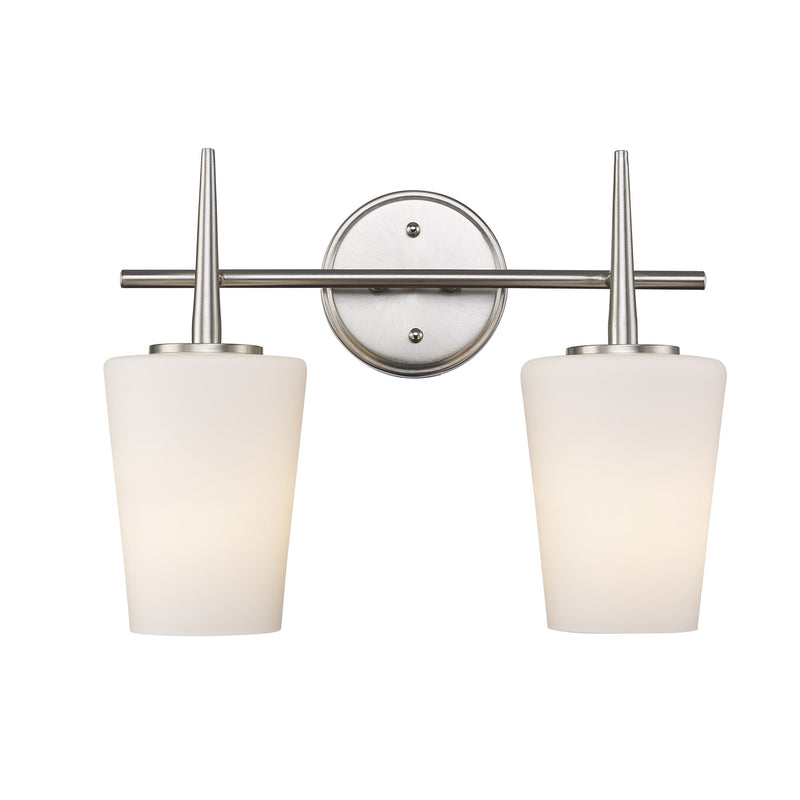 ClassicHorizon 2-Light 15.4" Vanity Light in Brushed Nickel