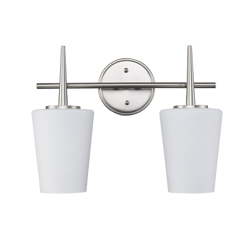 ClassicHorizon 2-Light 15.4" Vanity Light in Brushed Nickel