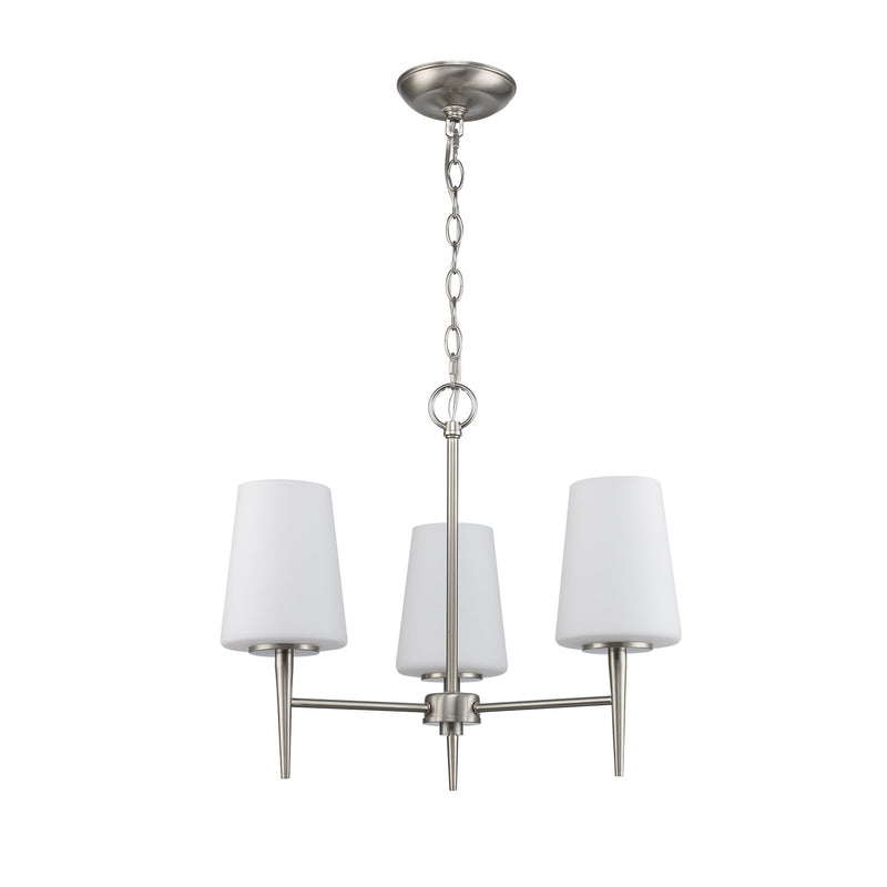 ClassicHorizon 3-Light 20.55" Chandelier in Brushed Nickel