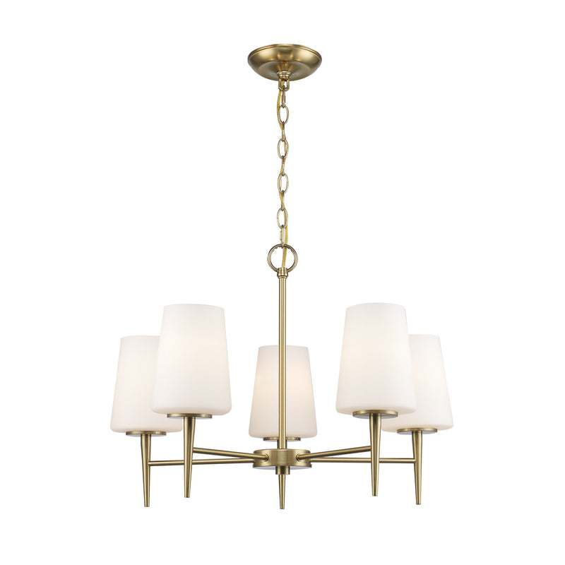 ClassicHorizon 5-Light 25.15" Chandelier in Antique Gold