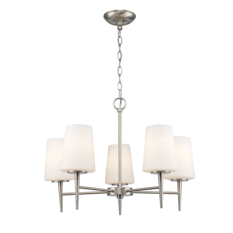 ClassicHorizon 5-Light 25.15" Chandelier in Brushed Nickel