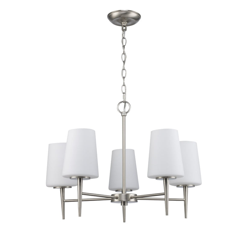 ClassicHorizon 5-Light 25.15" Chandelier in Brushed Nickel