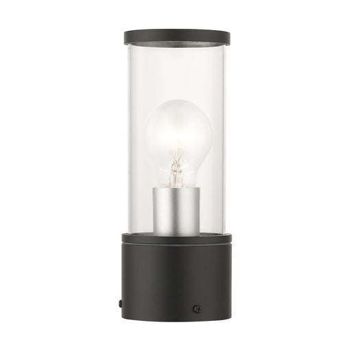 Atlantic Small Outdoor Post Light in Textured Black with Antique Silver Finish Accents