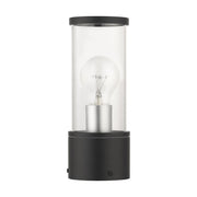 Atlantic Small Outdoor Post Light in Textured Black with Antique Silver Finish Accents