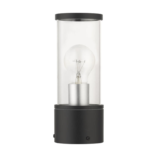 Atlantic Small Outdoor Post Light in Textured Black with Antique Silver Finish Accents