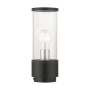 Atlantic Medium Outdoor Post Light in Textured Black with Antique Silver Finish Accents