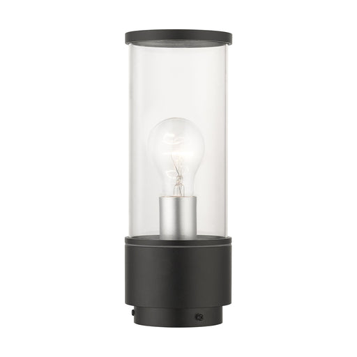 Atlantic Medium Outdoor Post Light in Textured Black with Antique Silver Finish Accents