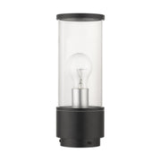 Atlantic Medium Outdoor Post Light in Textured Black with Antique Silver Finish Accents