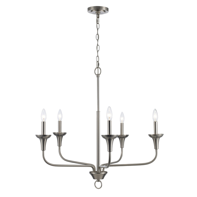 Capella 5-Light 30.75" Chandelier in Brushed Nickel