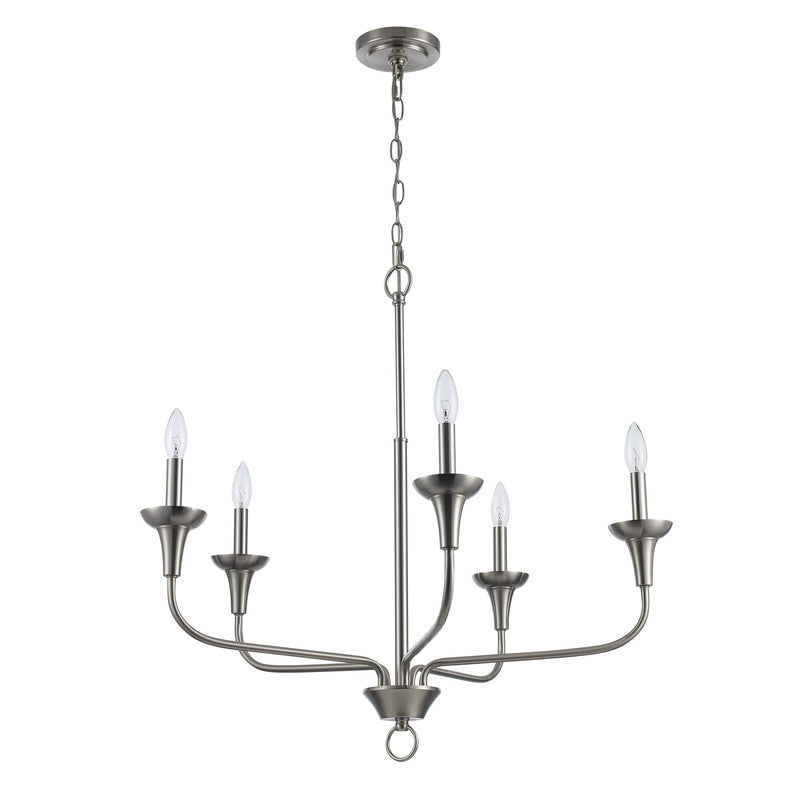 Capella 5-Light 30.75" Chandelier in Brushed Nickel