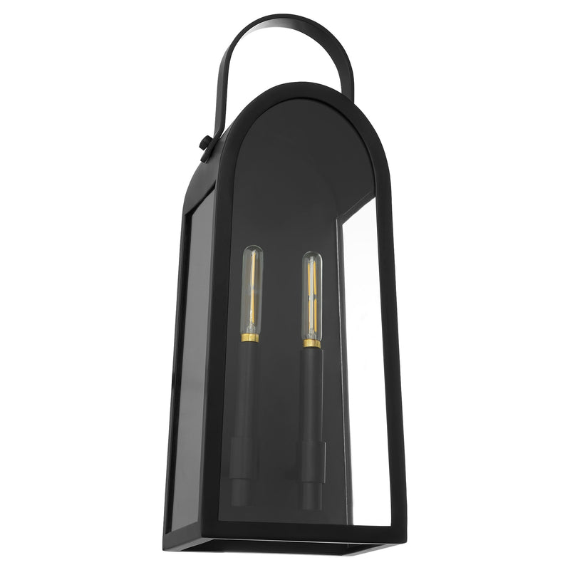 Rossi 20" Outdoor Wall Lantern in Matte Black