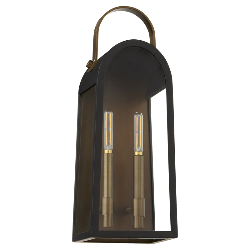 Rossi 20" Outdoor Wall Lantern in Matte Black / Aged Copper