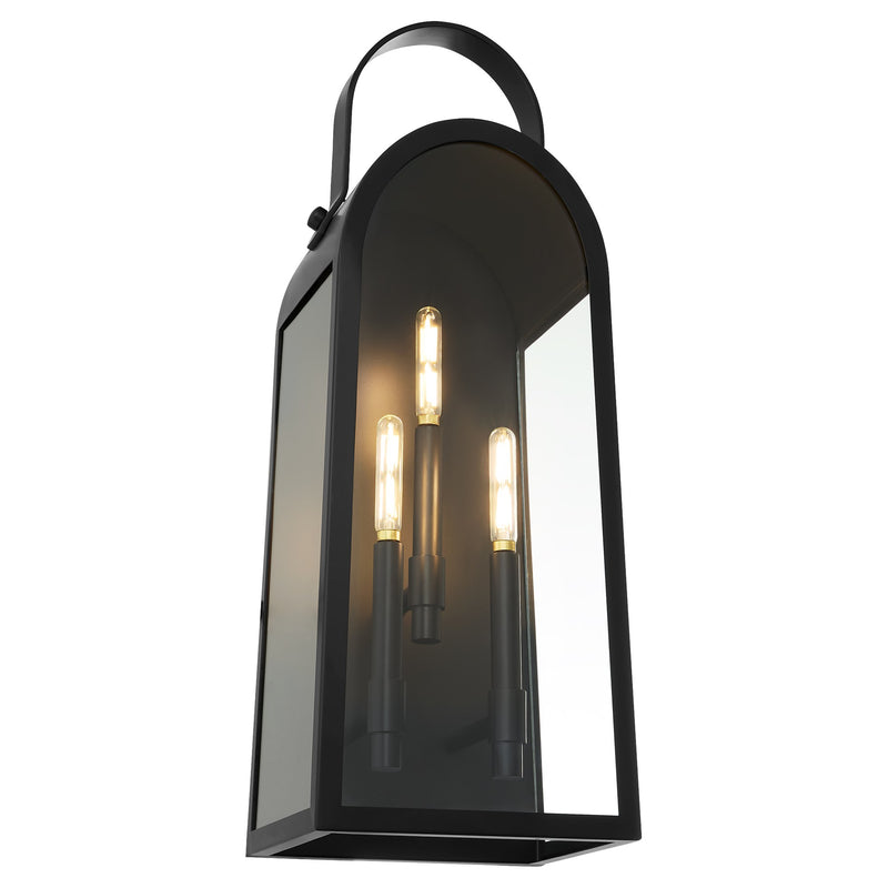 Rossi 25" Outdoor Wall Lantern in Matte Black