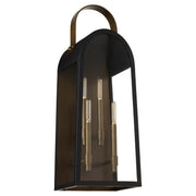 Rossi 30" Outdoor Wall Lantern in Matte Black / Aged Copper