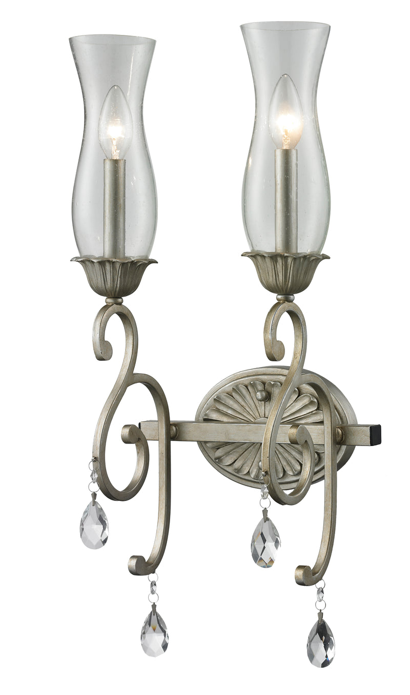 Melina 2 Light 8.5" Wall Sconce in Antique Silver