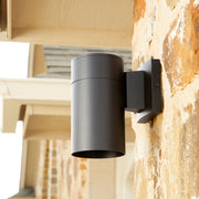 Cylinder 8" 1 Light Outdoor Wall Light in Textured Black