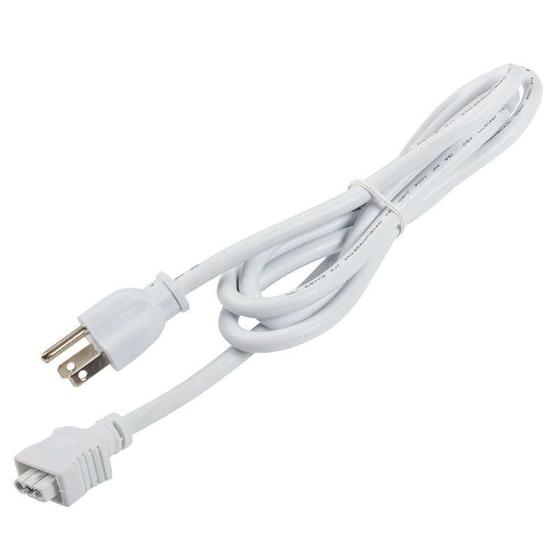 Under Cabinet 3-Prong Power Cord 62" in White Material (not Painted)
