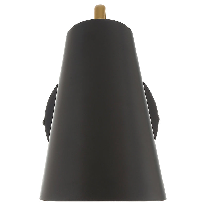 Barsa LED Reading Light in Black W/antique Brushed Brass