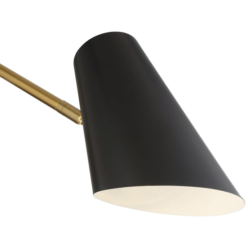 Barsa LED Reading Light in Black W/antique Brushed Brass