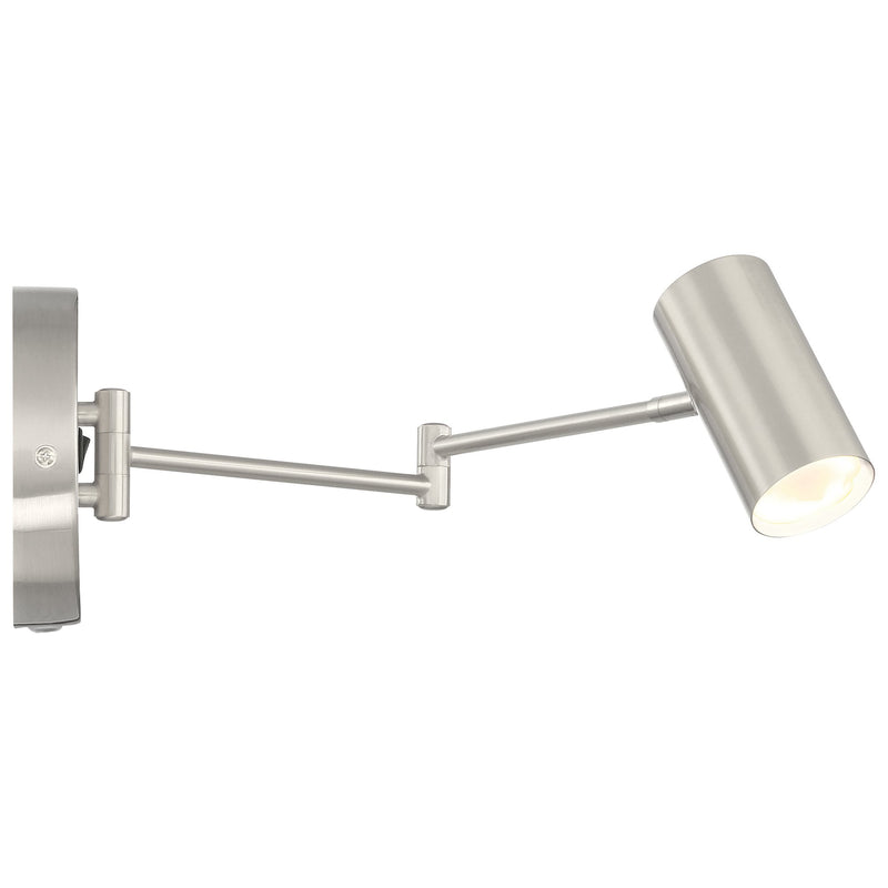 Austin LED Reading Light in Brushed Steel