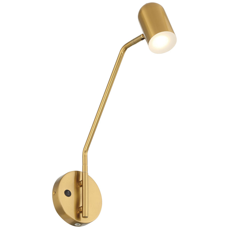 Lizbo LED Reading Light in Antique Brushed Brass