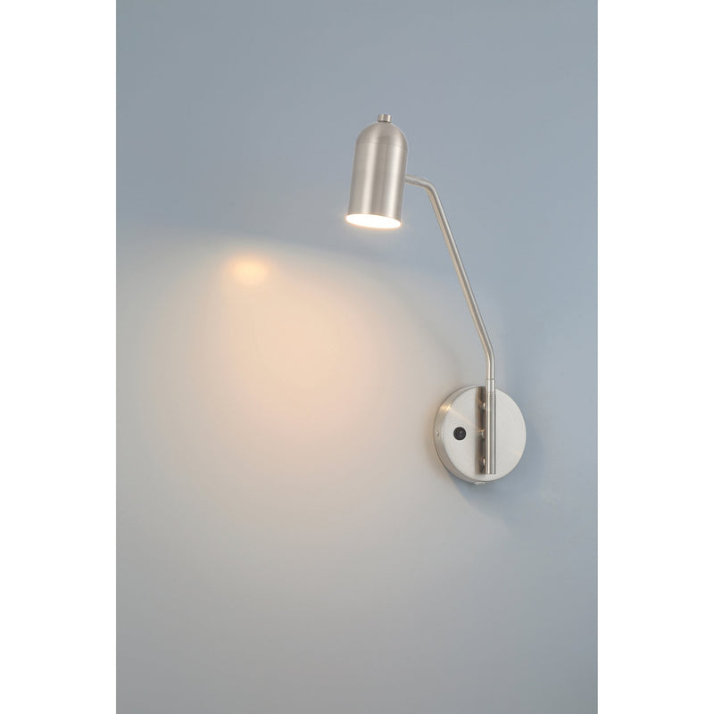 Lizbo LED Reading Light in Brushed Steel