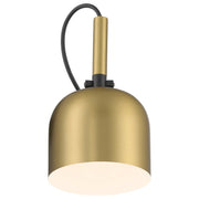 Porto LED Reading Light in Antique Brushed Brass W/black