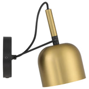 Porto LED Reading Light in Antique Brushed Brass W/black