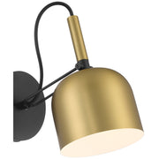 Porto LED Reading Light in Antique Brushed Brass W/black
