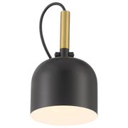 Porto LED Reading Light in Black W/antique Brushed Brass
