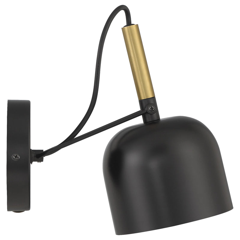 Porto LED Reading Light in Black W/antique Brushed Brass