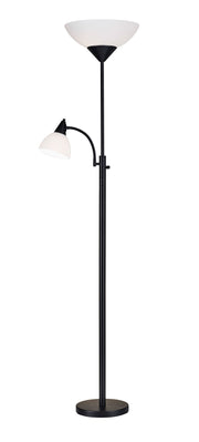 Piedmont 2-Light Torchiere Floor Lamp in Black