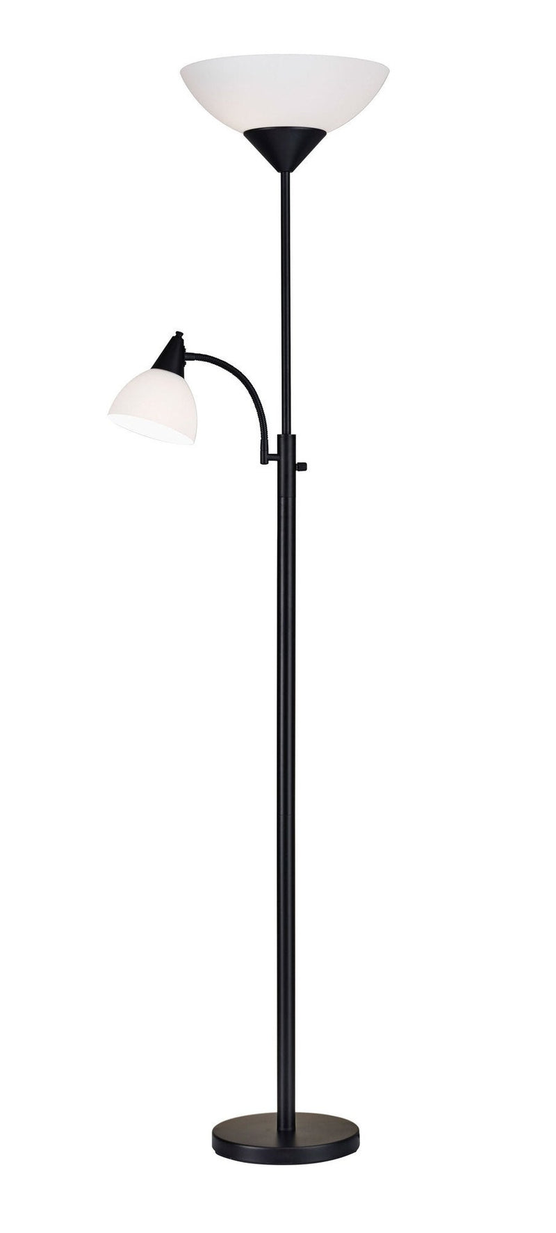 Piedmont 2-Light Torchiere Floor Lamp in Black