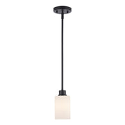 Kai 1-Light 4.7" Mini Pendant in Black / Frosted