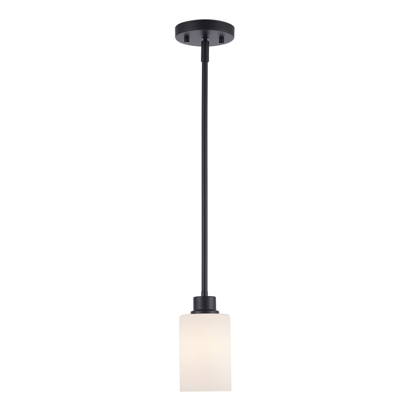 Kai 1-Light 4.7" Mini Pendant in Black / Frosted