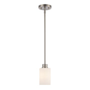 Kai 1-Light 4.7" Mini Pendant in Brushed Nickel / Frosted