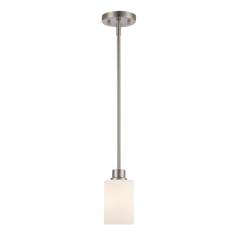 Kai 1-Light 4.7" Mini Pendant in Brushed Nickel / Frosted